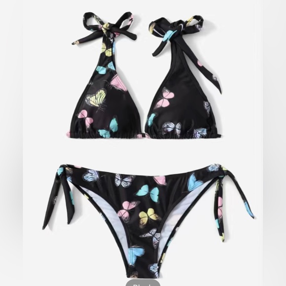 Butterfly print triangle bikini top size XS or S - Picture 3 of 7